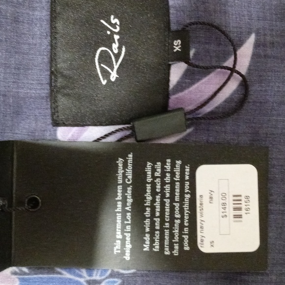 🆕️ 💜HTF Rails💜 - Riley Navy/Purple Wisteria Print Romper - Picture 3 of 14